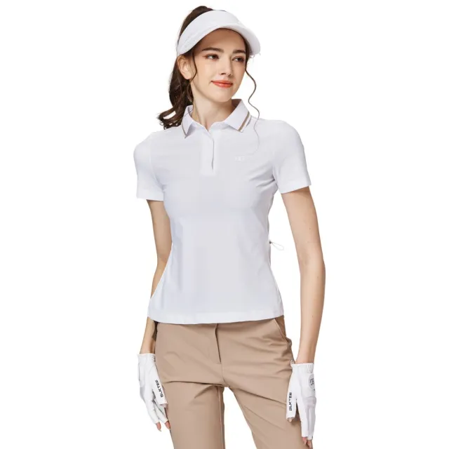 【BLKTEE GOLF】螺紋領收腰女短袖上衣 (高爾夫短袖上衣 golf球衫)