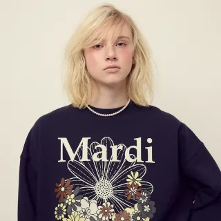 【MARDI MERCREDI】印花大學TEE 海軍藍 經典小雛菊 嘉年華象牙白花 純棉 SWEATSHIRT FLOWERMARDI JARDIN