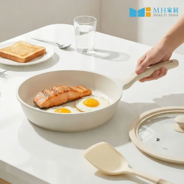 【MH家居KITCHEN】韓國製不沾平底煎鍋28cm(平底鍋/不沾鍋/IH爐可用)