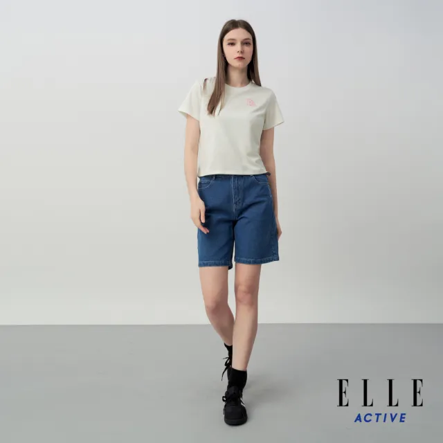 【ELLE ACTIVE】女款 吸濕排汗緹花短袖T恤-珍珠白色(EA26S2W1605-91)