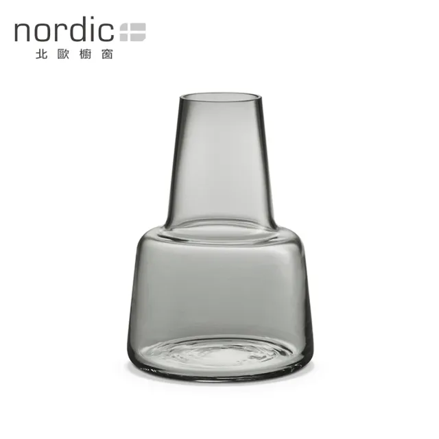 【北歐櫥窗】Holmegaard Flora 玻璃花瓶(煙燻、中頸、高 24 cm)