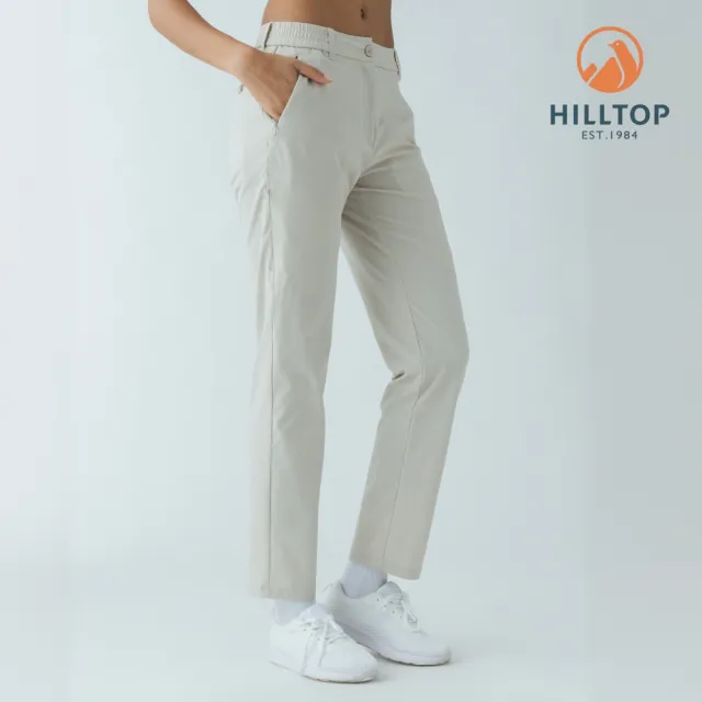 【Hilltop 山頂鳥】超潑水抗UV涼感彈性長褲(可收納) 女款 卡其|PS07XFQ3ECN0