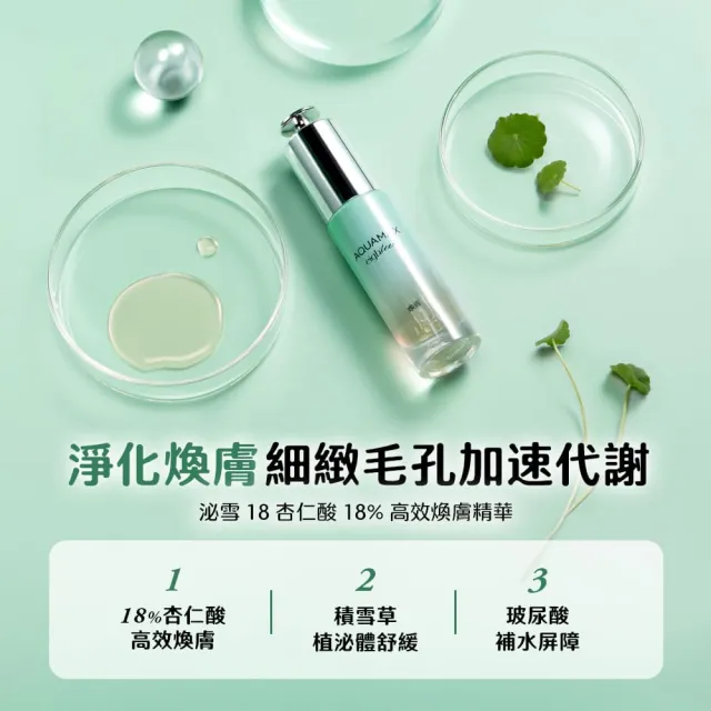 【AQUAMAX 奧科美氏】2入組★泌雪18杏仁酸18%高效煥膚精華(雪草植泌體/毛孔/角質調理)