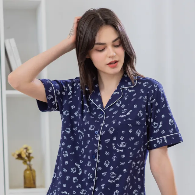 【La Felino 羅絲美】官方授權  Hello Kitty-La Felino 100%棉短長袖裙裝/褲裝(多款任選)