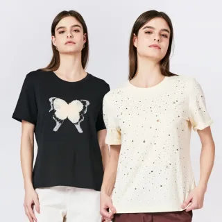 【KeyWear 奇威名品】親膚舒適百搭獨家款短袖上衣T恤(多款任選/黑色/米色/咖啡色)