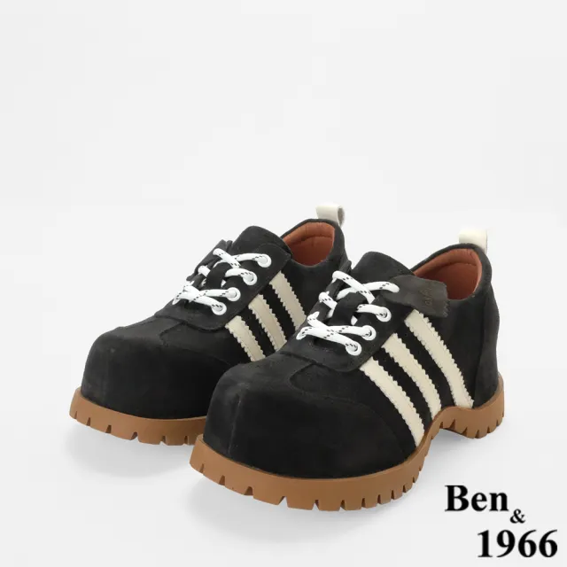 【Ben&1966】高級頭層牛皮流行厚底樂福鞋-25802