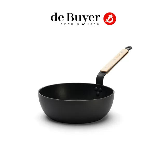【de Buyer 畢耶】CHOC原木柄系列 不沾深炒鍋24cm-適用IH爐