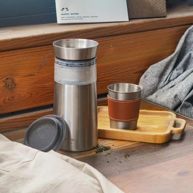 【Driver】鋼丹泡茶壺個人隨身組(泡茶壺 茶具 茶器 茶杯 不鏽鋼茶壺 不鏽鋼杯 茶壺茶杯組 送禮推薦)