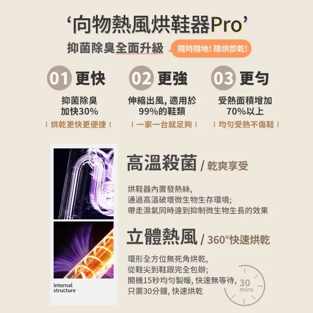 【SOTHING 向物】定時除臭抑菌伸縮烘鞋器Pro 贈束口袋27x40(1年保固 烘鞋機 烘襪 除溼 除濕 梅雨)
