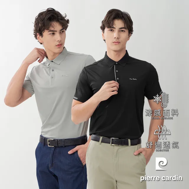 【pierre cardin 皮爾卡登】網路獨家 男款 素色百搭涼感/網眼透氣彈性短袖POLO衫(多色任選)