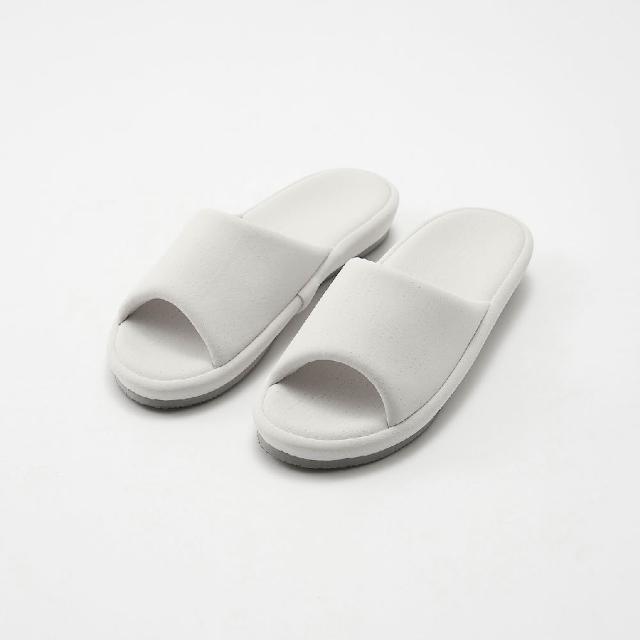 【MUJI 無印良品】涼感前開拖鞋(灰色/藍色)
