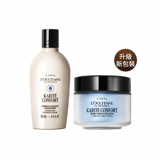 【L’Occitane 歐舒丹】官方直營 乳油木沐浴美體組(乳油木沐浴霜250ml+乳油木保濕身體霜200ml)