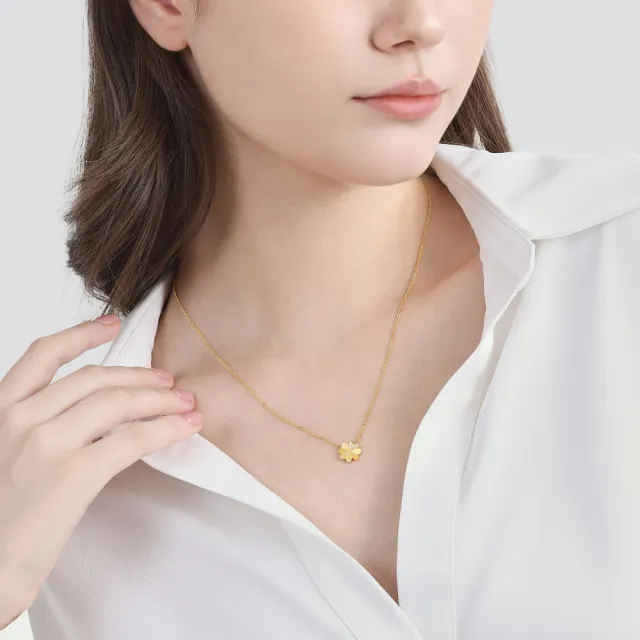【點睛品】閃耀幸福 黃金鑽石項鍊