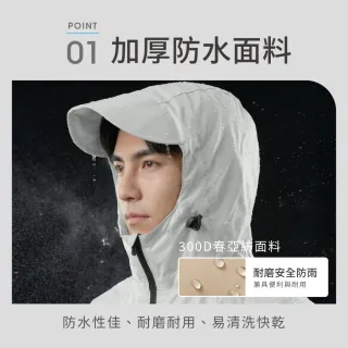 【VOLA 維菈】一體式胸前口袋雨衣 加厚防水連身雨衣 防風耐磨機車雨衣 300D 長版雨衣 機車通勤 男女適用