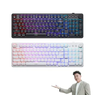 【i-Rocks】K107R RGB 熱插拔三模矮軸無線機械鍵盤