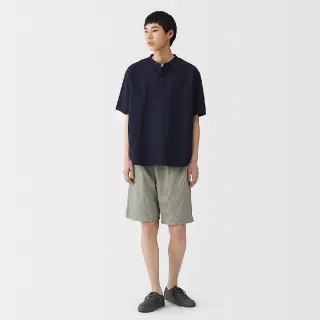 【MUJI 無印良品】男速乾鬆餅紋短褲(灰色/墨灰/黑色)