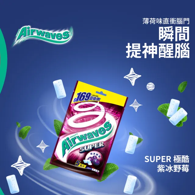 【Airwaves】超涼無糖口香糖 28g*10入*3組共30包(提神/口氣清新)