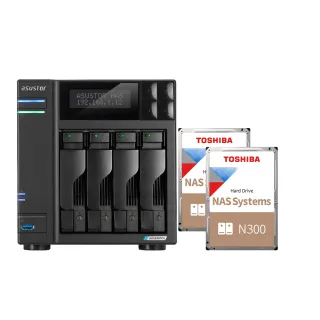 【ASUSTOR 華芸】搭東芝NAS 4TB x2★AS6704Tv2 4Bay NAS 網路儲存伺服器