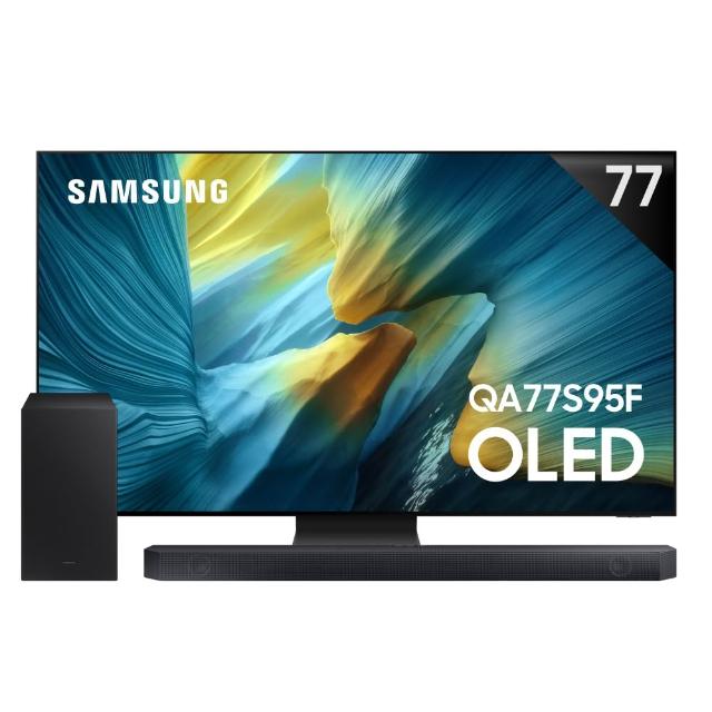 【Samsung 三星】77型 4K OLED AI智慧顯示器 77S95F 壁掛安裝(QA77S95FAXXZW)