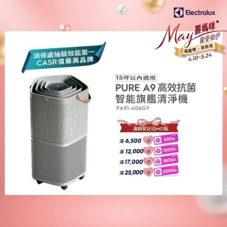 【Electrolux 伊萊克斯】高效抗菌智能旗艦清淨機Pure A9(PA91-406GY)