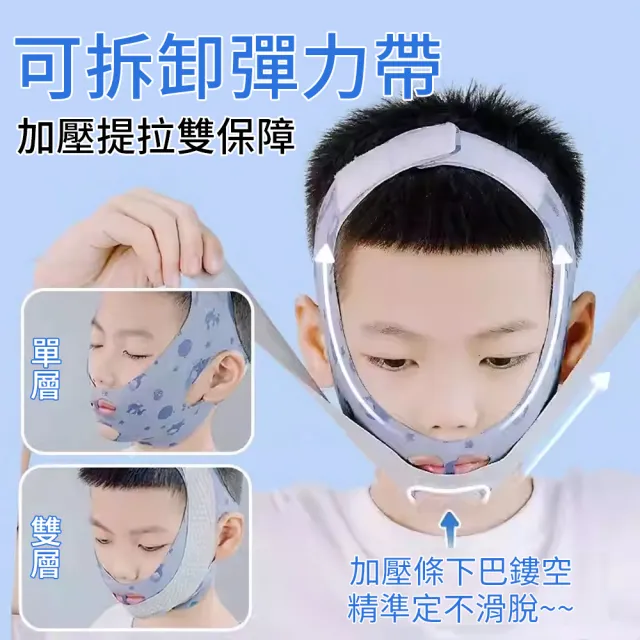 【YOOP】張口呼吸輔助帶 睡眠貼合面罩 調節式下巴固定帶 透氣親膚 睡眠配件 止鼾帶 可重複使用 (8歲-成人)