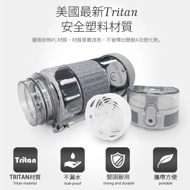 【GREEN BELL 綠貝】Tritan果漾彈蓋水壺350ml-顏色任選(幼童 開學 防嗆 防漏 止滑 寬口 輕量 SGS)