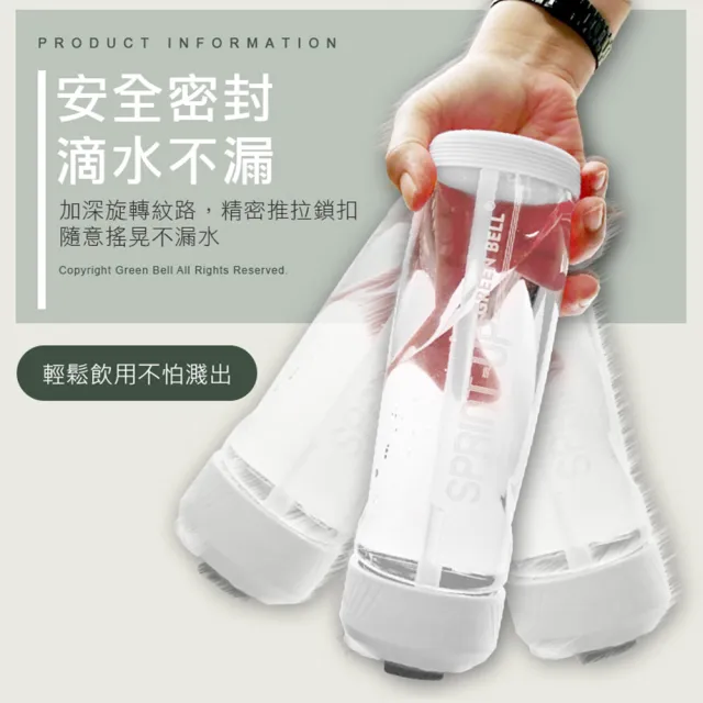 【GREEN BELL 綠貝】Tritan新極速運動水壺500ml3入組(隨行 運動 戶外 露營 防漏 SGS)