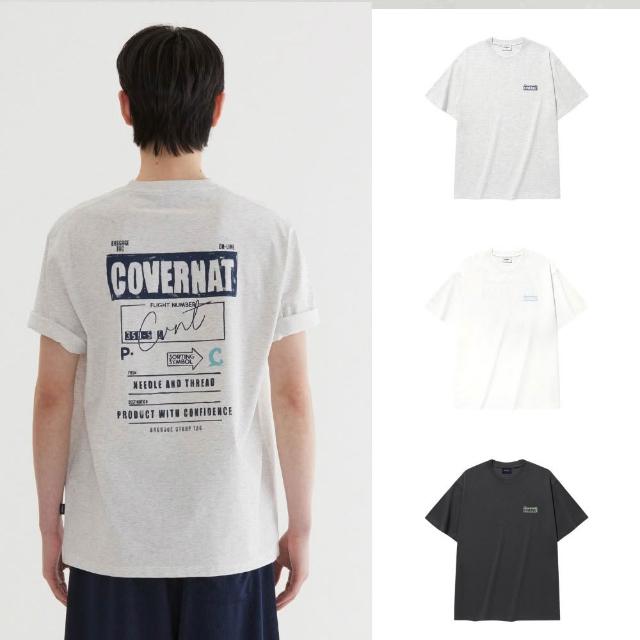 【COVERNAT】官方旗艦 旅行圖案T恤(UNI短袖上衣 炭灰/混灰/白色)