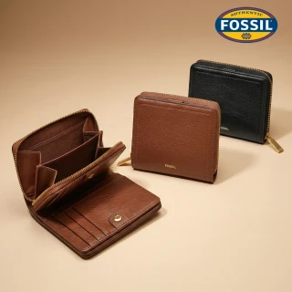 【FOSSIL】Logan 迷你多功能真皮RFID防盜短夾  出國必備 (多色可選)