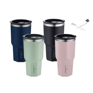 【BLACK HAMMER】陶瓷不鏽鋼保溫保冰晶鑽杯940ml兩入組-出清品