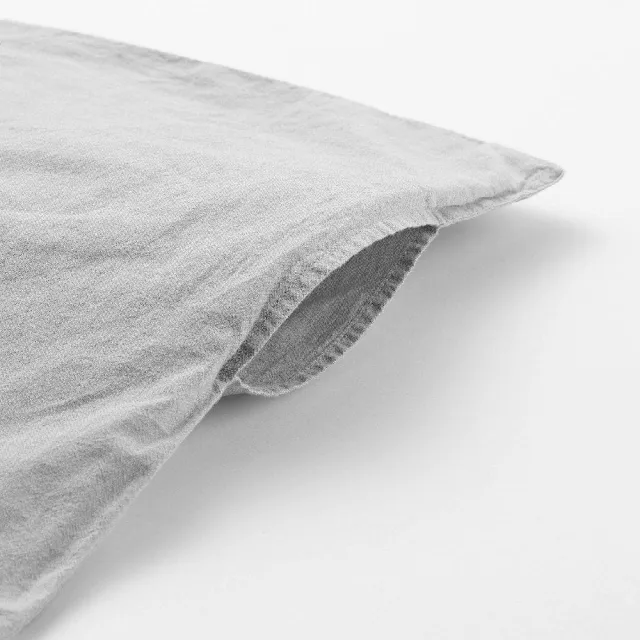 【MUJI 無印良品】柔舒水洗棉被套/S(灰色/柔白/深藍/淺米)