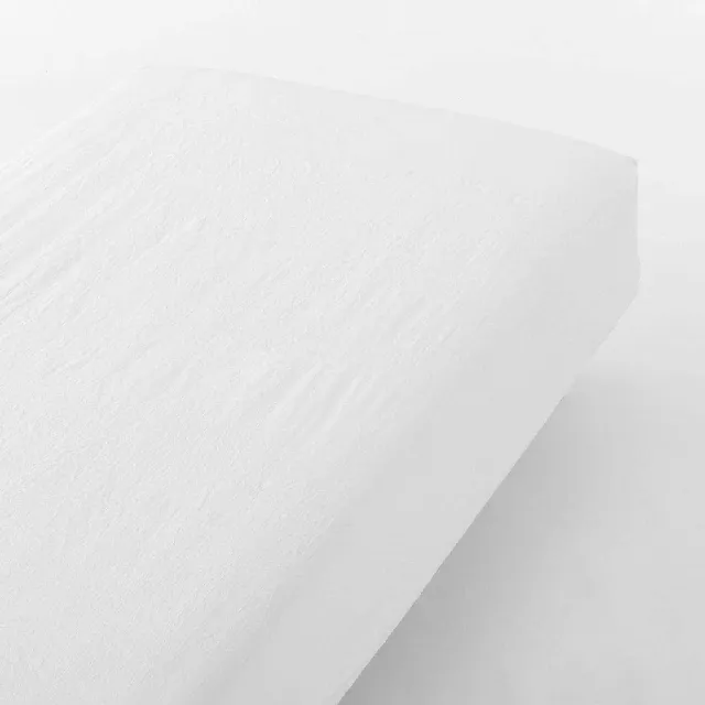 【MUJI 無印良品】柔舒水洗棉床包/S(灰色/柔白/深藍/淺米)