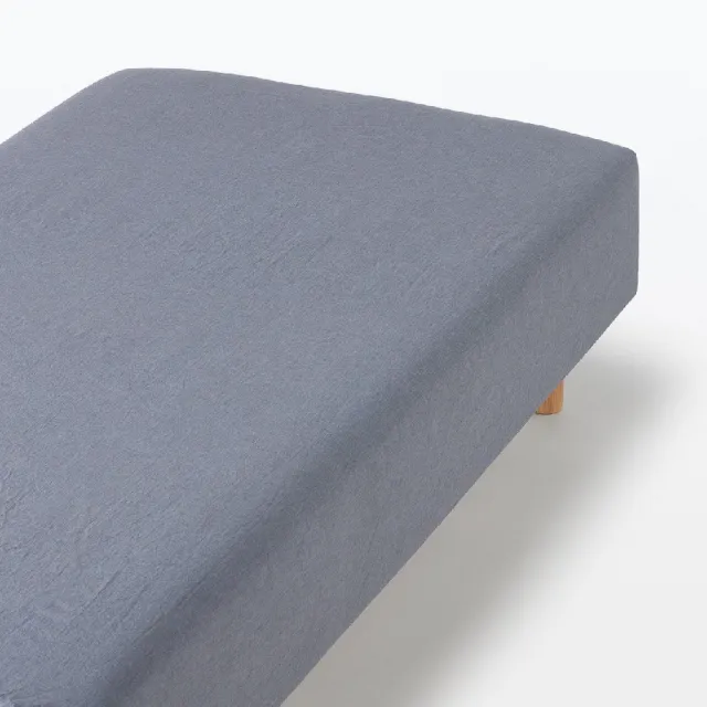 【MUJI 無印良品】柔舒水洗棉床包/D(灰色/柔白/深藍/淺米)