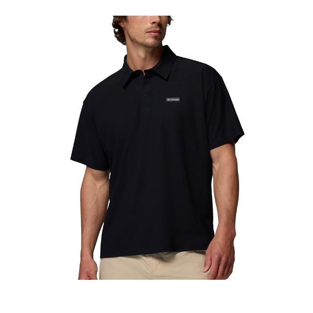 【Columbia 哥倫比亞】男款-涼感快排短袖POLO衫-Chill Creek™Polo-黑色(UAE56380BK/KS)