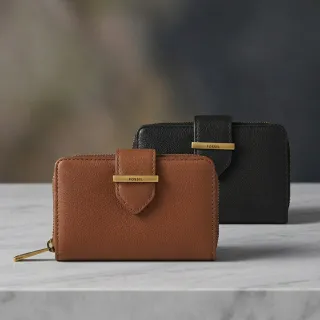 【FOSSIL】Bryce 真皮造型扣帶短夾 (多款可選)