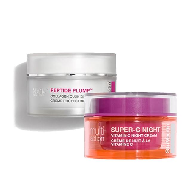 【StriVectin 皺效奇蹟】彈力煥白雙星組(胜膠原霜50ml+維他命C晚霜50ml)
