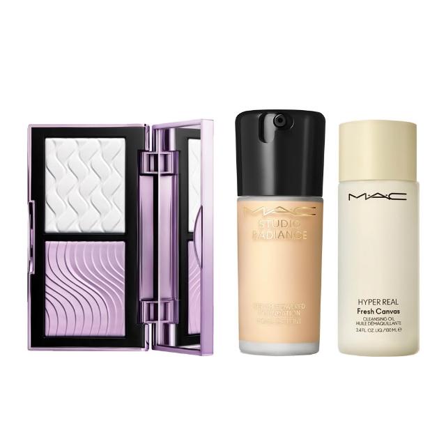 【M.A.C】奢光濾鏡定妝組(口袋雙色濾鏡蜜粉餅+超持妝奢緞粉底精華_雙11限定)