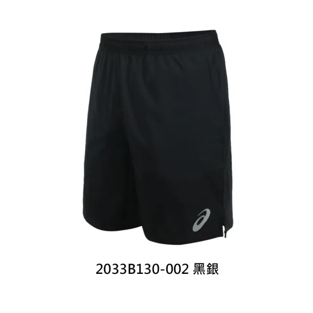 【asics 亞瑟士】男平織短褲-台灣製 運動 五分褲 慢跑 路跑 反光 亞瑟士 黑銀(2033B130-002 2033B130-401)