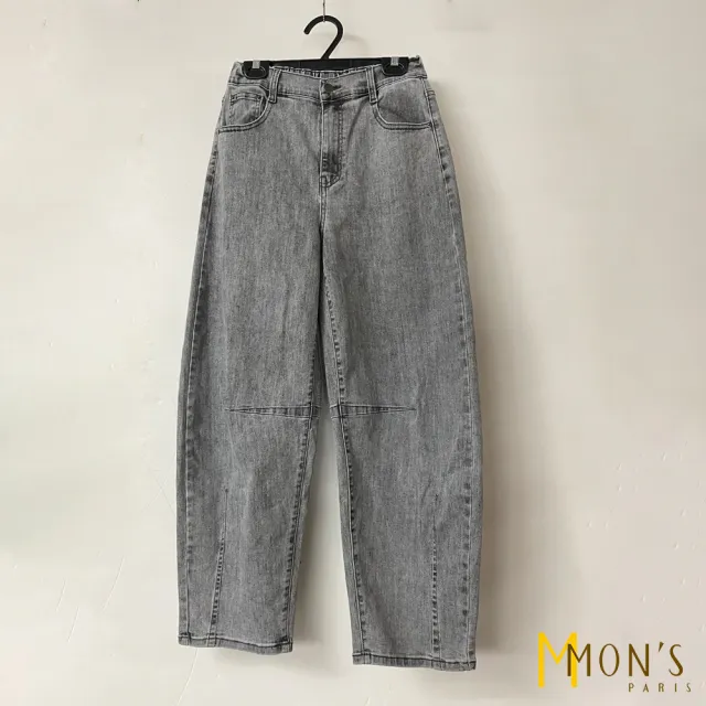 【MON’S】立體剪裁直筒牛仔褲(直)
