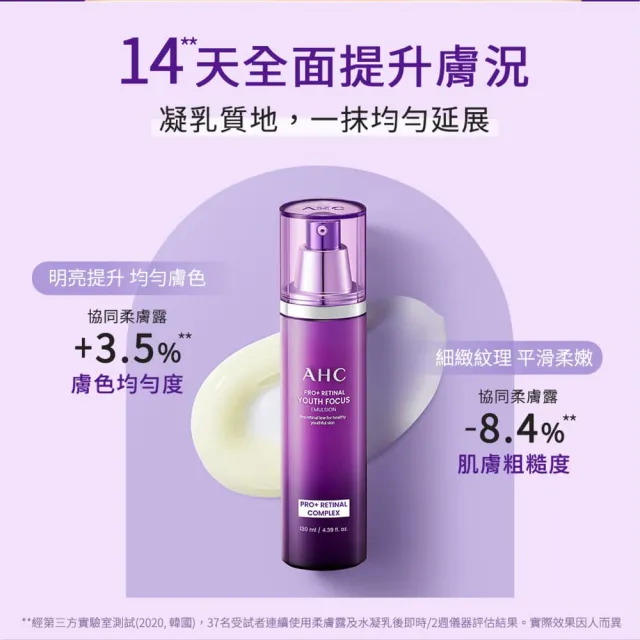 【AHC】PRO+A醛逆時煥活水凝乳130ml_2入(紫濾鏡/超能A醛/抗老)