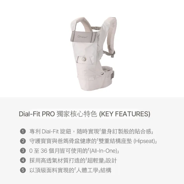 【hugpapa】DIAL-FIT PRO 韓國嬰兒透氣減壓背帶側口水巾組合 新生兒腰凳背巾 (寶寶出遊組)
