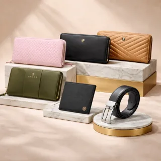 【CROSS】限量1折 頂級小牛皮皮夾長夾皮帶 全新專櫃展示品 (買一送一好禮 送禮盒提袋)