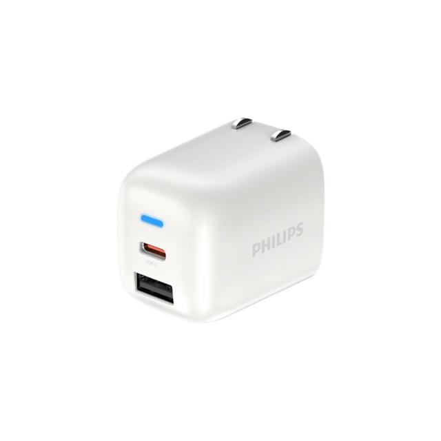 【Philips 飛利浦】DLP4338C 30W 1C1A PD旅充充電器(多項安全保護機制/小巧便攜/供電亮燈)