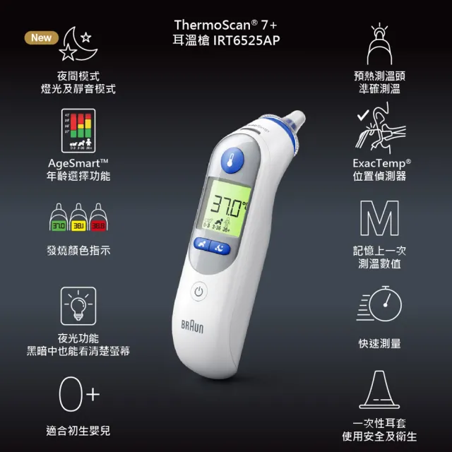 【BRAUN 百靈】耳溫槍 IRT6525+ORAL-B iO2粉(超值推薦)
