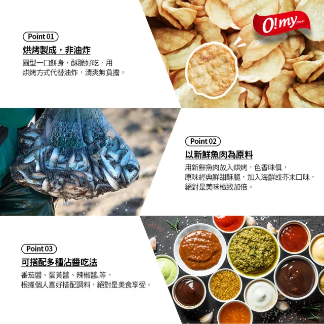 【O!MY FOOD 歐邁福】韓國烘烤魚酥40gx3包(原味/芥末/海苔芝麻)