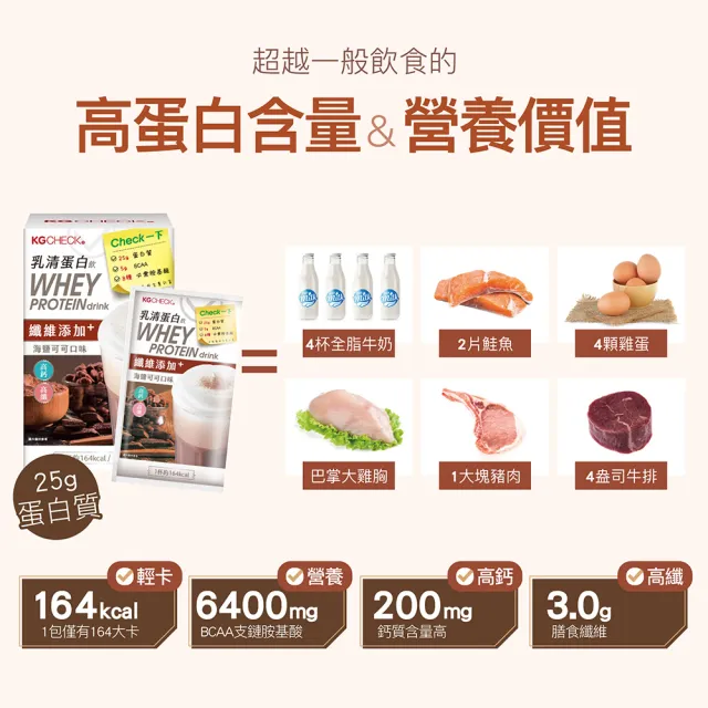 【聯華食品】KGCHECK乳清蛋白飲X4盒(皇家奶茶/抹茶拿鐵/紅豆牛乳/水果優格/海鹽可可/香醇黑芝麻)