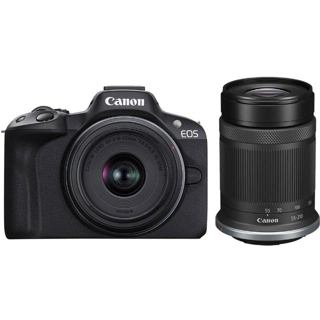 【Canon】EOS R50 KIT 附 RF-S 18-45mm IS STM+55-210mm IS STM 雙鏡組 (公司貨) APS-C 無反微單眼相機