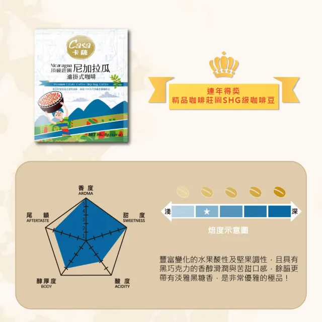 【Casa 卡薩】世界莊園單品濾掛咖啡綜合100入(8gx25入x4口味)