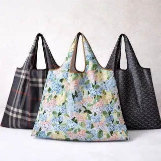 【FIFIOO 杏屋家居】超質感厚實環保摺疊購物袋(大款/58x40x18公分)