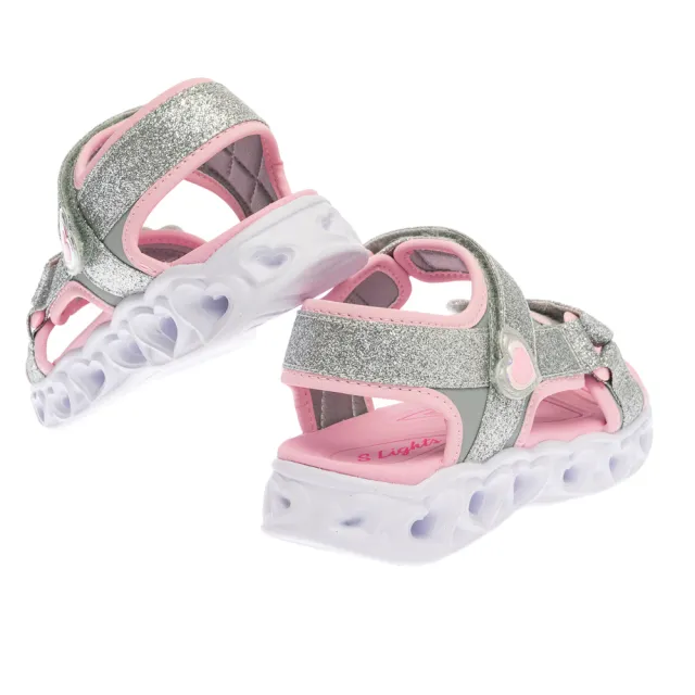 【SKECHERS】女童系列 女童鞋 涼拖鞋 涼鞋 拖鞋 閃燈涼鞋 HEART LIGHTS SANDALS (303114LSLPK)